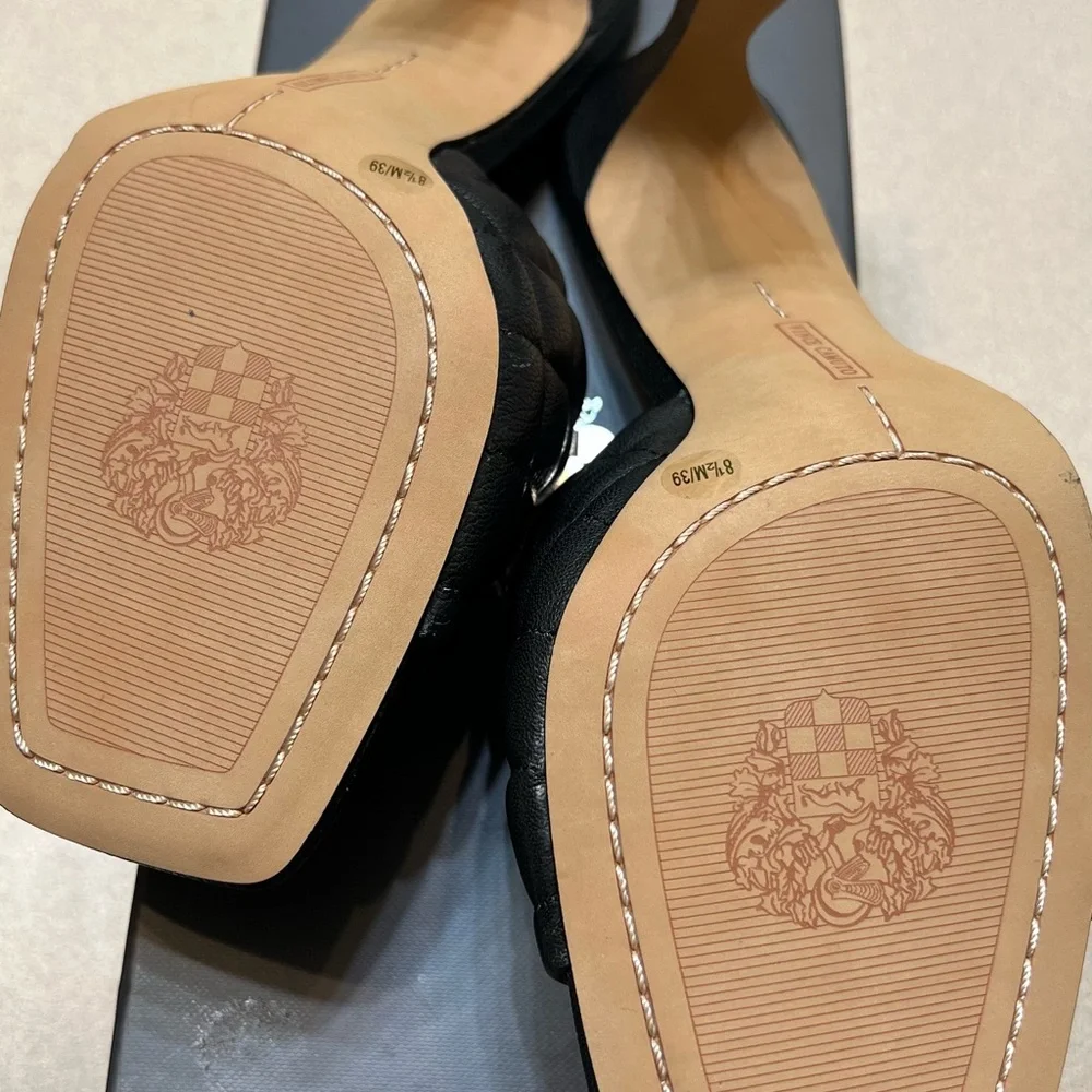 Vince Camuto Black Quilted Mules - Picture 3 of 4